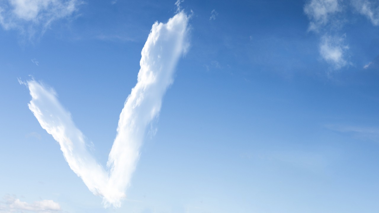 Blue sky with a cloud