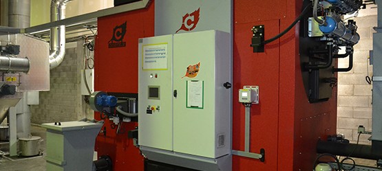 A biomass boiler