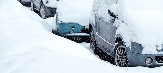 Winter street in Northern Europe