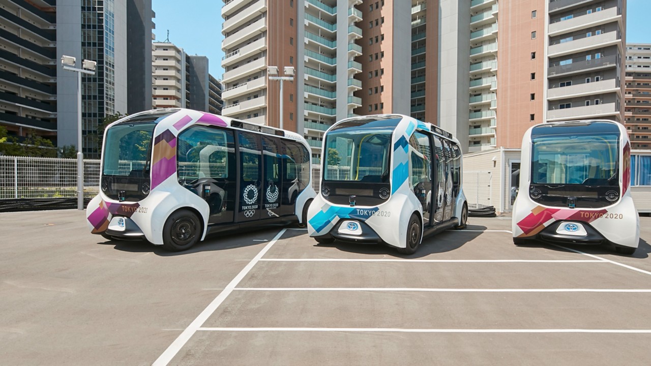 Toyota e-Palette buses in Tokyo 2020 Olympic and Paralympic Village