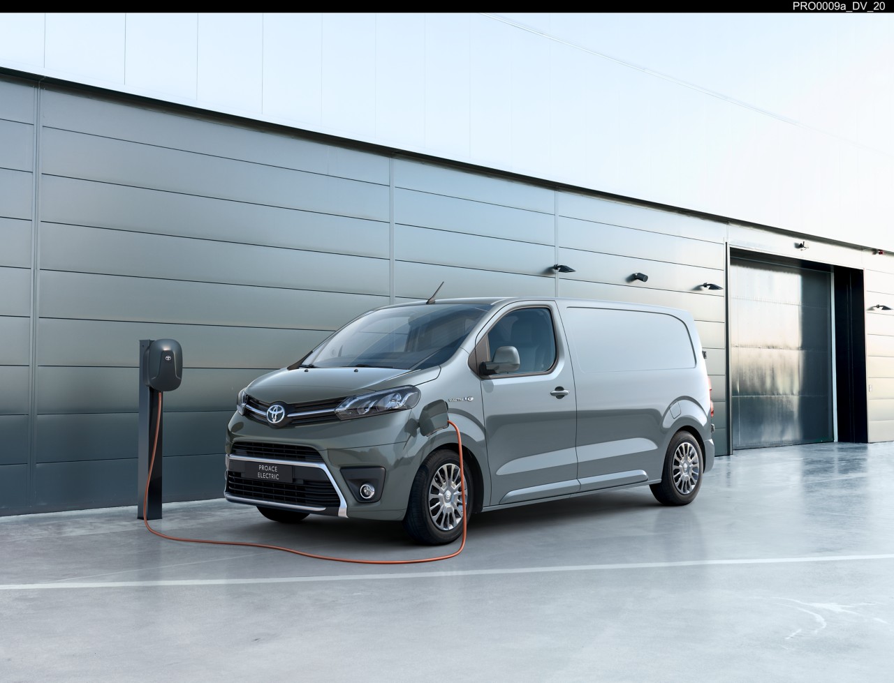 Electric van being charged
